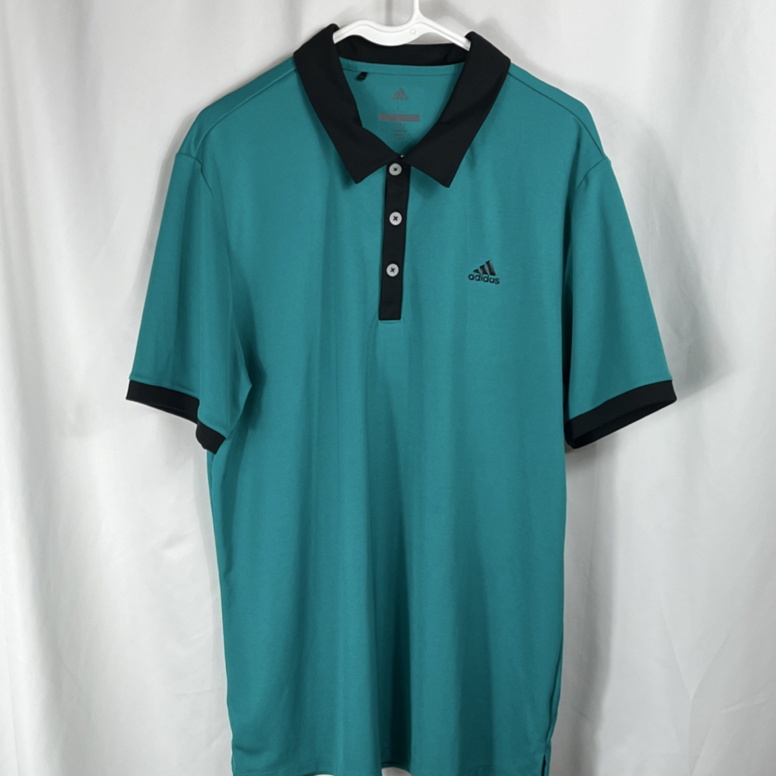 adidas Golf Green & Black Men's Polo Shirt Size Large Short Sleeve