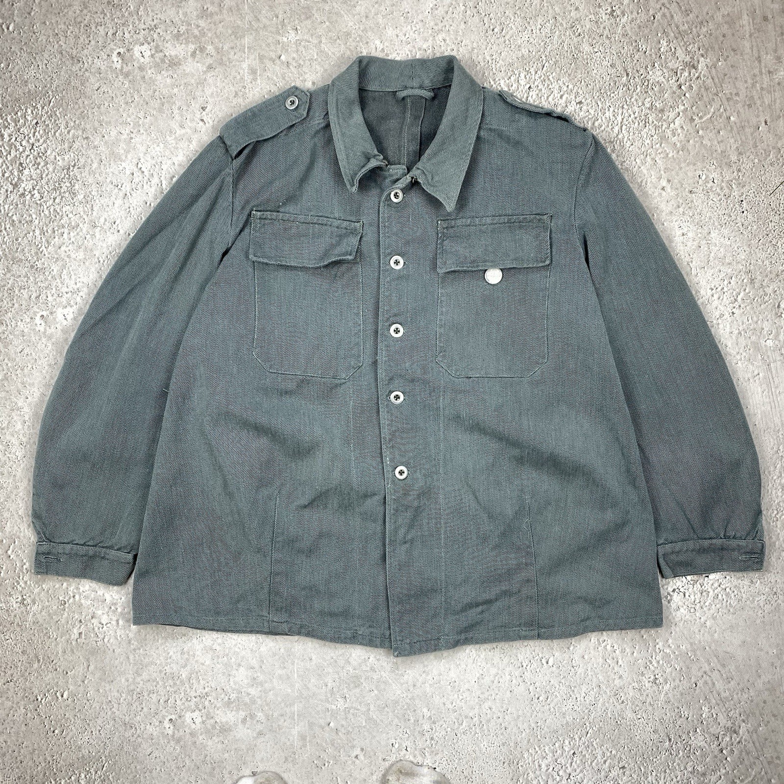 Chaqueta de trabajo suiza vintage estilo francés tarea algodón talla M