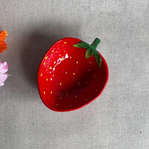 Strawberry Bowl Red Ceramic Small Afternoon Tea Serving Dish 5x12.5x15.5cm - Bild 10 von 11