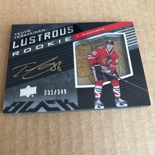 2014 UD Black Lustrous AUTO ROOKIE SP /349 Teuvo Teravainen RC #LR-TT Card (f5). rookie card picture