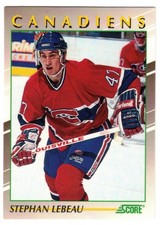 1991 Score Young Superstars Stephan Lebeau Card #7 Montreal Canadiens
