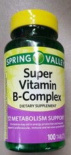 200 Spring Valley Super B-Complex Vitamin Tablets - 2027 - SHIPS FREE