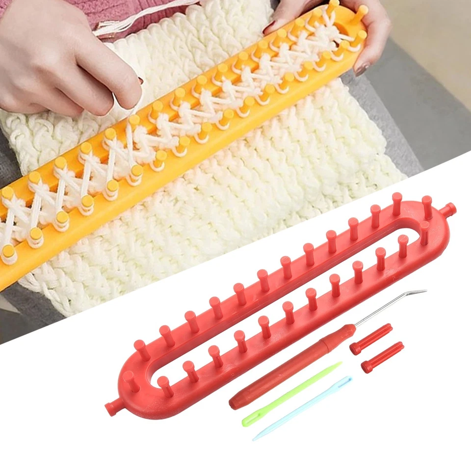 Craft Scarf Knitting Knitting 产品标题中的短语包括: Knitting Kit Set Red Scarf Craft Tools - Image 2 of 4