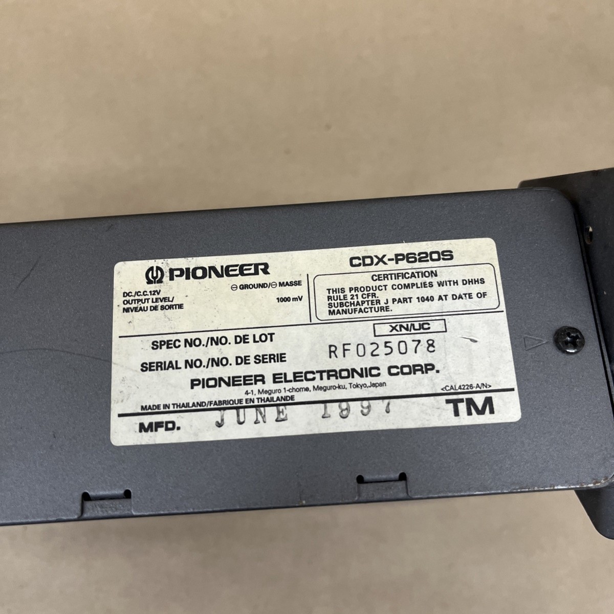 Pioneer 6-CD Disc CD hanger cdx-p620s | eBay