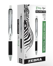 Zebra Pen Z-Grip Flight Retractable Ballpoint Bold 1.2mm Black Ink 12 Pack NIB