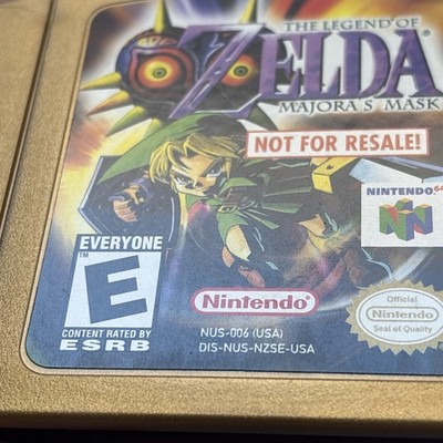 Legend of Zelda Majoras Mask Nintendo 64 N64 Not For Resale NFR