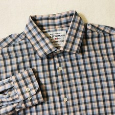 Mizzen Main Men's Size XL Trim Fit Plaid Button Front Long Sleeve Shirt