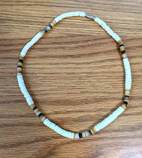 Genuine Hawaiian Puka Shell Necklace Choker White  Color Shell 18  Boho Surfer