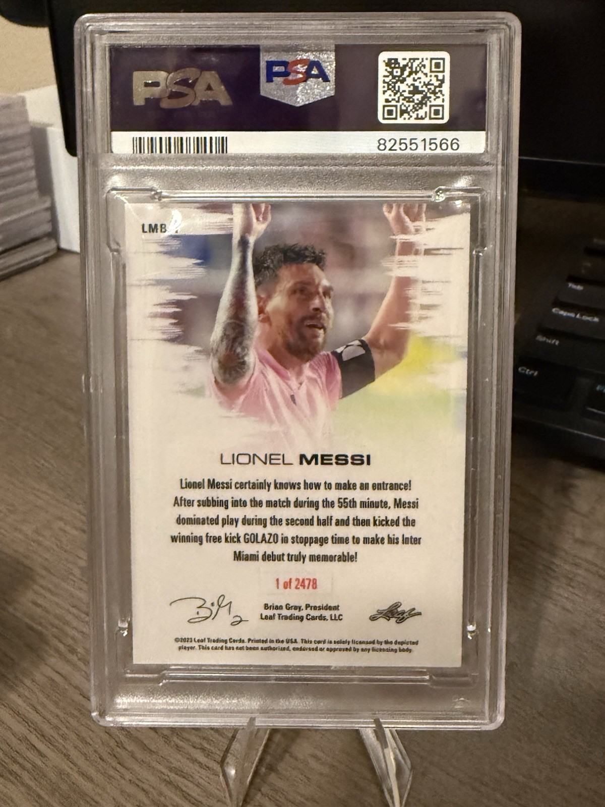 Leaf 2023 Web Exclusives Lionel Messi 1st Goal Inter Miami #LMB1 PSA 8 /2478 view 2