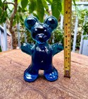 Excellent and Vintage Bergdala Glasbruk Sweden Crystal Blue Glass Bear — photo 4