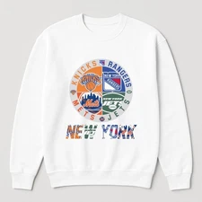 Retro-Inspired Circle Print Featuring Multiple Team Graphics Unisex Sweatshirt