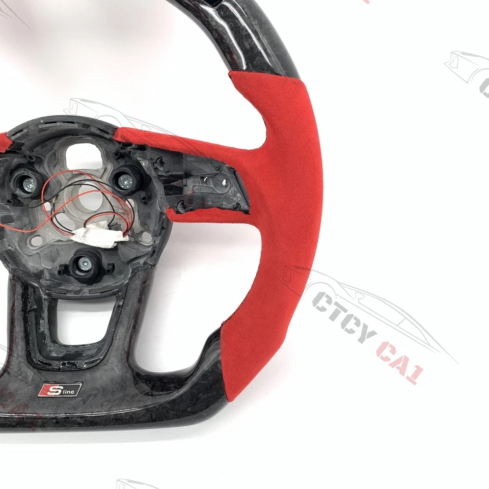 Volante de fibra de carbono personalizado para Audi B9 A3 A4 A5 S4 S5 RS4 RS5 RS3 Q4 Q5 Foto 2 de 4