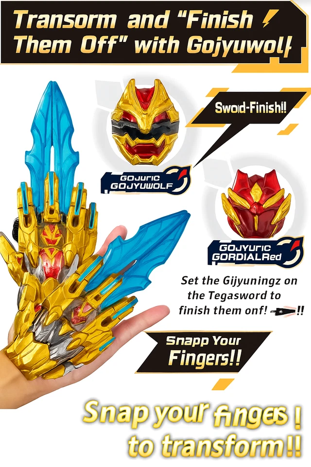 BANDAI Gozyuger DX Tega Sword No.1 Sentai Transformation & Robot Toy New JAPAN - Image 4 of 4