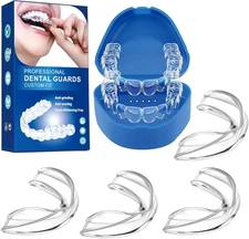 Mouth Guard for Grinding Teeth at Night,4 PCS Night Guards for Teeth Grinding,Te