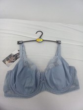 Ex M&S Underwired Full Cup Bra 38DD L STL Blue With lace Ref 582