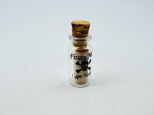 Vintage Cape Henry VA Pirate Map in Mini Glass Bottle Souvenir w/ Cork 2.25"T