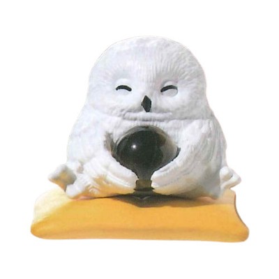 Natural Stone Dou Owl Good Luck Charm Mini Figure Snowy Barn Tawny Ural Northern