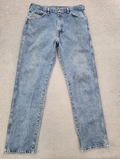 Vintage Wrangler Jeans Mens 36x33 Light Wash Straight Leg Denim USA 90s