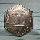 Vintage 1oz .999 Pure Silver Trade Unit Hexagon Art Round