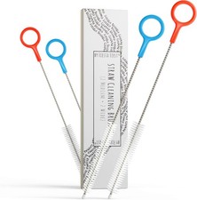Durable Straw Brushes Set 4 - Hard Bristles for Bottles, Straws, Small