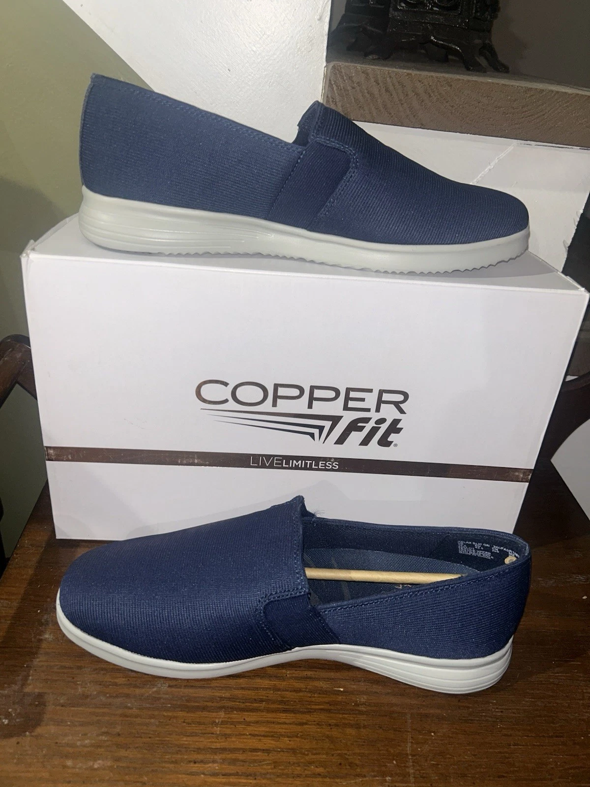 Copper Fit Men's Relax Slip On Comfort Walking Shoes Navy Size: 11.5
Opens in a new window or tab