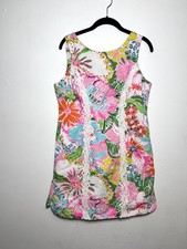 Lilly Pulitzer x Target Dress Womens Pink Floral Shift Lace Trim Size 12