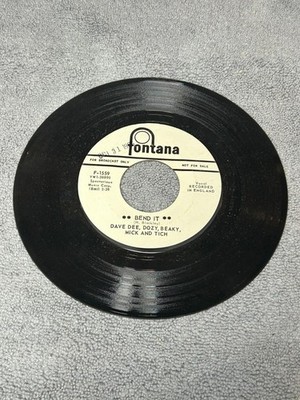 Dave, Dee, Dozy, Beaky, Mick & Tich - Bend It - Fontana Promo -VG+ - Garage Rock