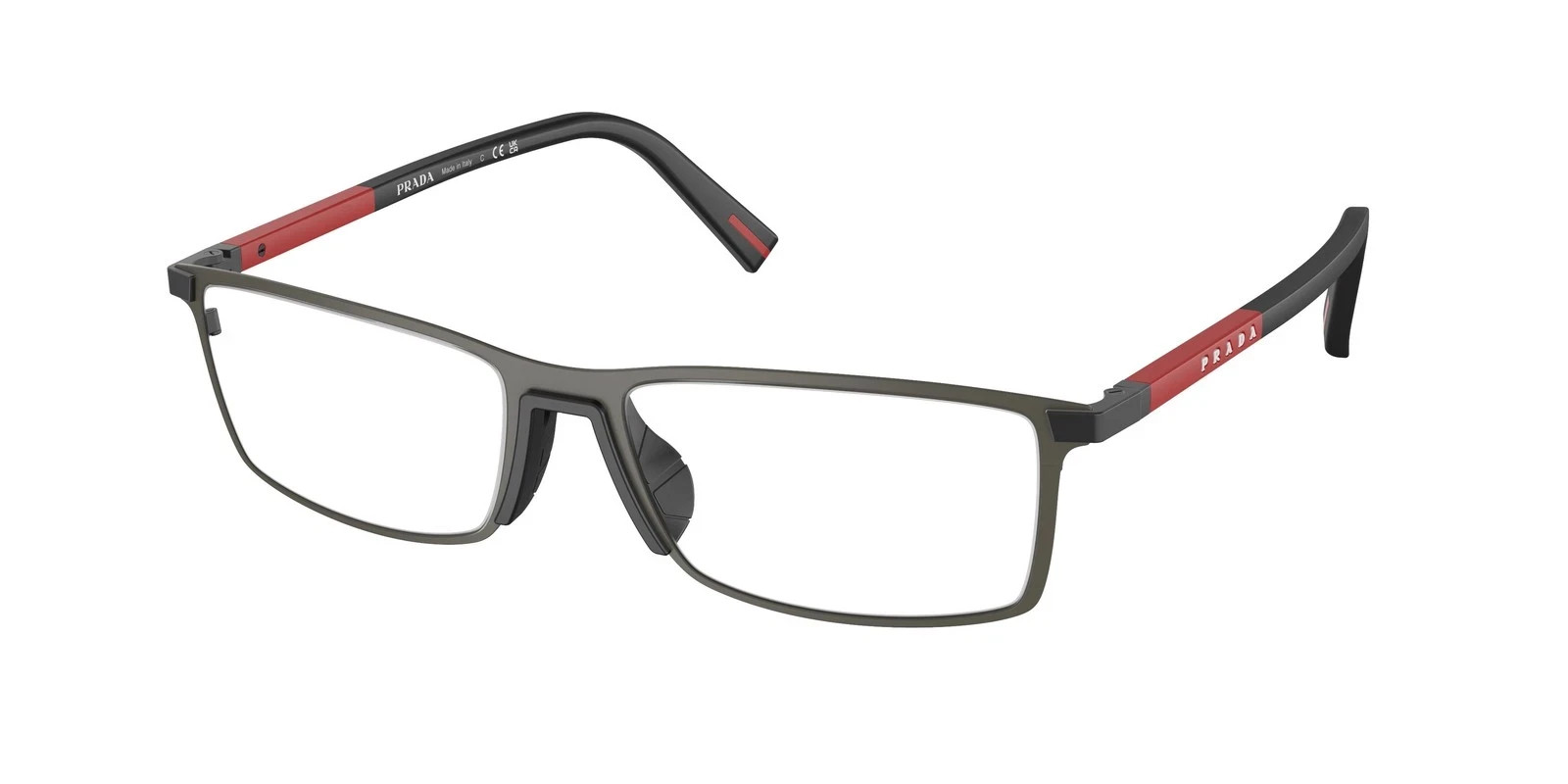 Prada Linea Rossa PS 53QV 06P1O1 55 grey rubbered Eyeglasses Optical Frame