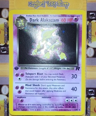 Pokemon Dark Alakazam Team Rocket 1st Edition Holo Rare 1/82 NM | eBay