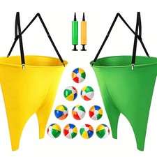 16 PCS Granny Pants Yard Game Set  Oversized 2 Pants with 10 Balls, 2 Pumps  ...
