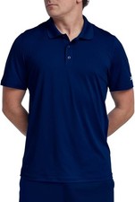 REEBOK Men's Navy Blue WOR Training Performance Short Sleeve Polo Shirt NEW XL