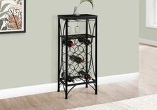 Black Metal Home Bar Wine Rack, Transitional Wine Storage for 18 Bottles