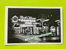 Found PHOTO of Old vintage Gas Service Station w Car Wash Goodrich Tires Signs