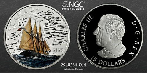 2025 CA $15 TALL SHIPS 3-Masted Schooner SILVER Colorized PF70 ULTRA CAMEO PROOF - Picture 3 of 7