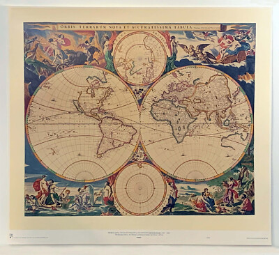 Weltkarte von Nicolass Visscher, Reproduktionsdruck