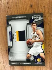 2009/10 CERTIFIED TYLER HANSBROUGH FABRIC OF THE GAME PRIME #1/25- 1 OF 1 PACERS
