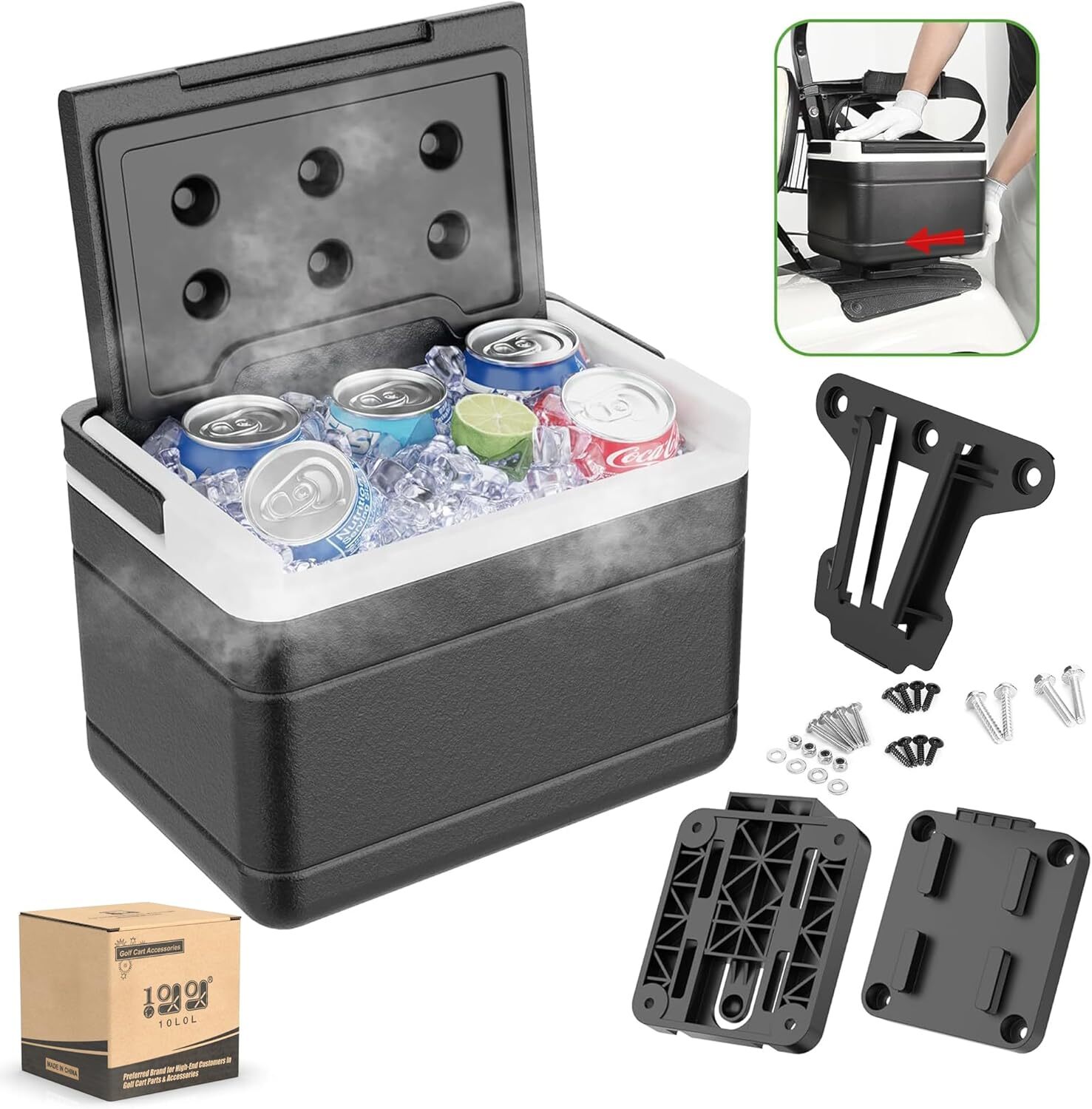 Universal Golf Cart Ice Cooler with Mounting Bracket for Yamaha Club Car EZGO&nbsp;