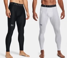Under Armour Men's HeatGear Compression Leggings, Tights, Black or White 1361586