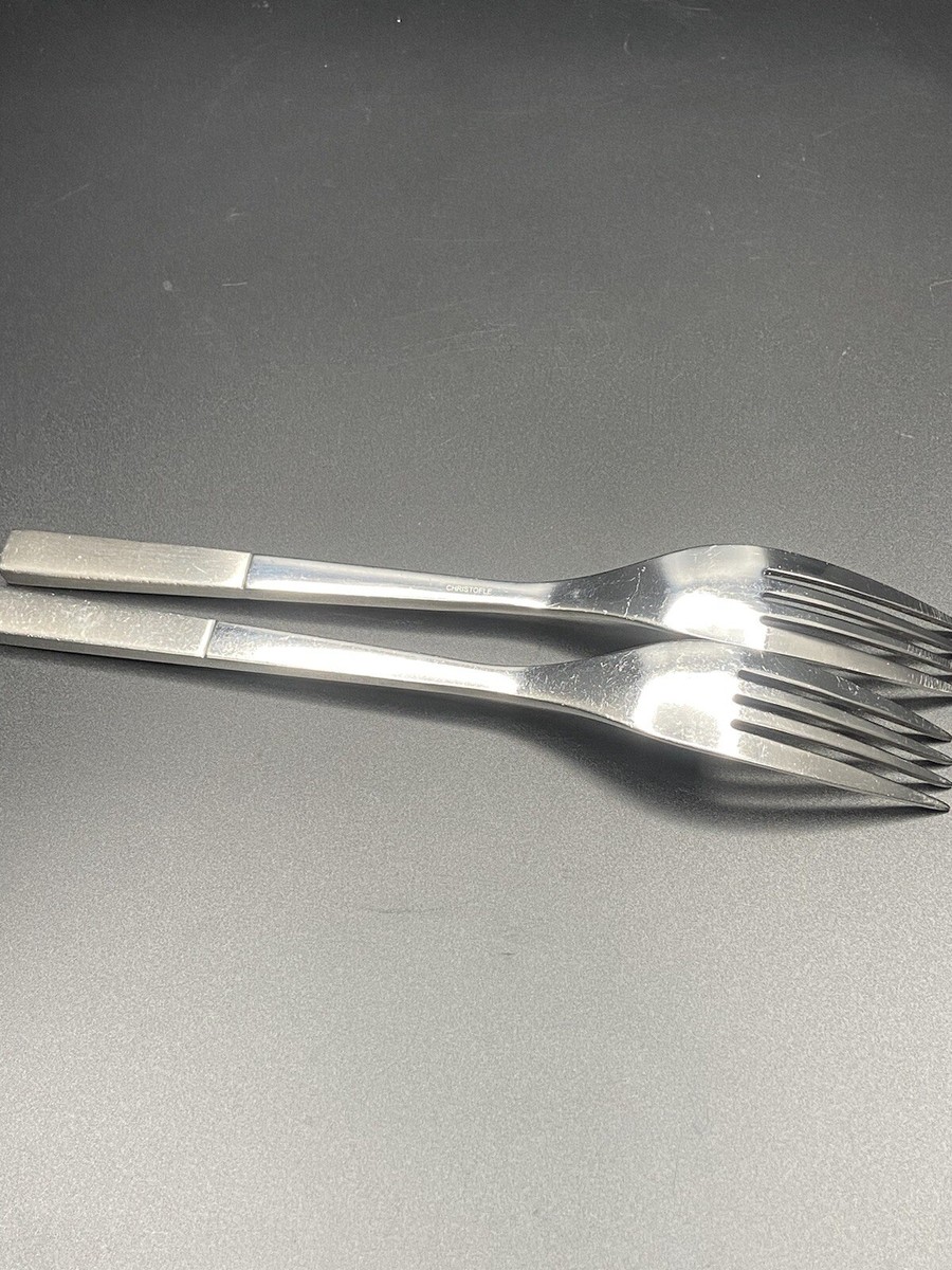 1st Class Christofle Stainless 2 Dinner forks - J Massaud