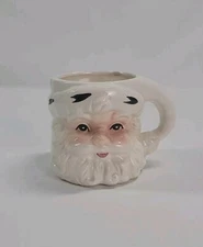 Vintage Santa Head Face Mug White Ceramic 1950s/60s Japan