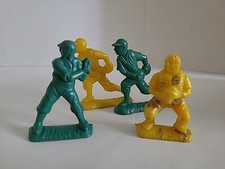 Vintage Ajax Plastic Baseball Toy Figurines Lot Of Four Pitcher Catcher Basemen
