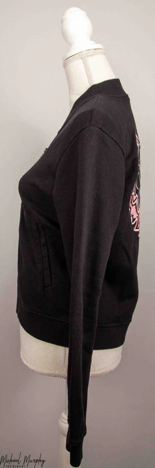 Chaqueta de bombardero tejida bordada Kenzo Paris Tiger para mujer M blanca rosa verde azulado Foto 2 de 4