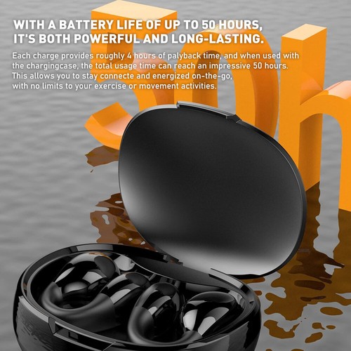 Ear Bone Conduction Earring Type Sports Clip Ear Wireless Bluetooth Earphone USA - Picture 8 of 11
