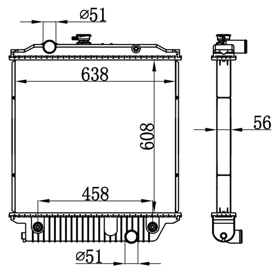 2 Row Radiator For 1998 Freightliner FL112 /97-02 MT35 MT55/93 Western Star 4900 Foto 4 de 4