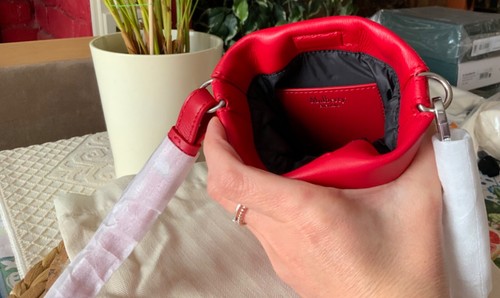 MULBERRY 🌸 Softie Pillow Phone RED Nappa Bag RRP £595 Padded LEATHER Crossbody - Picture 12 of 21