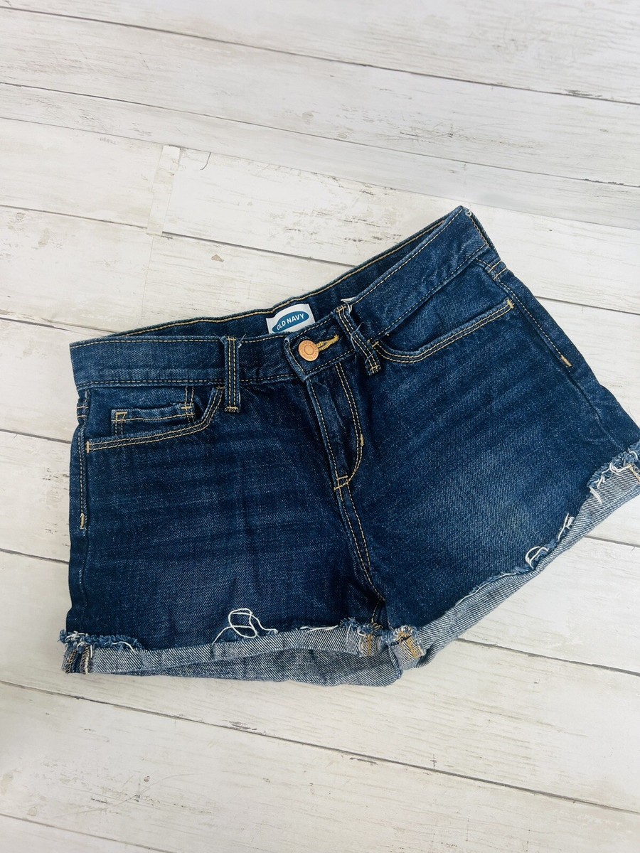 Old Navy Girls Jean Shorts Size 12 Blue Dark Wash Cotton