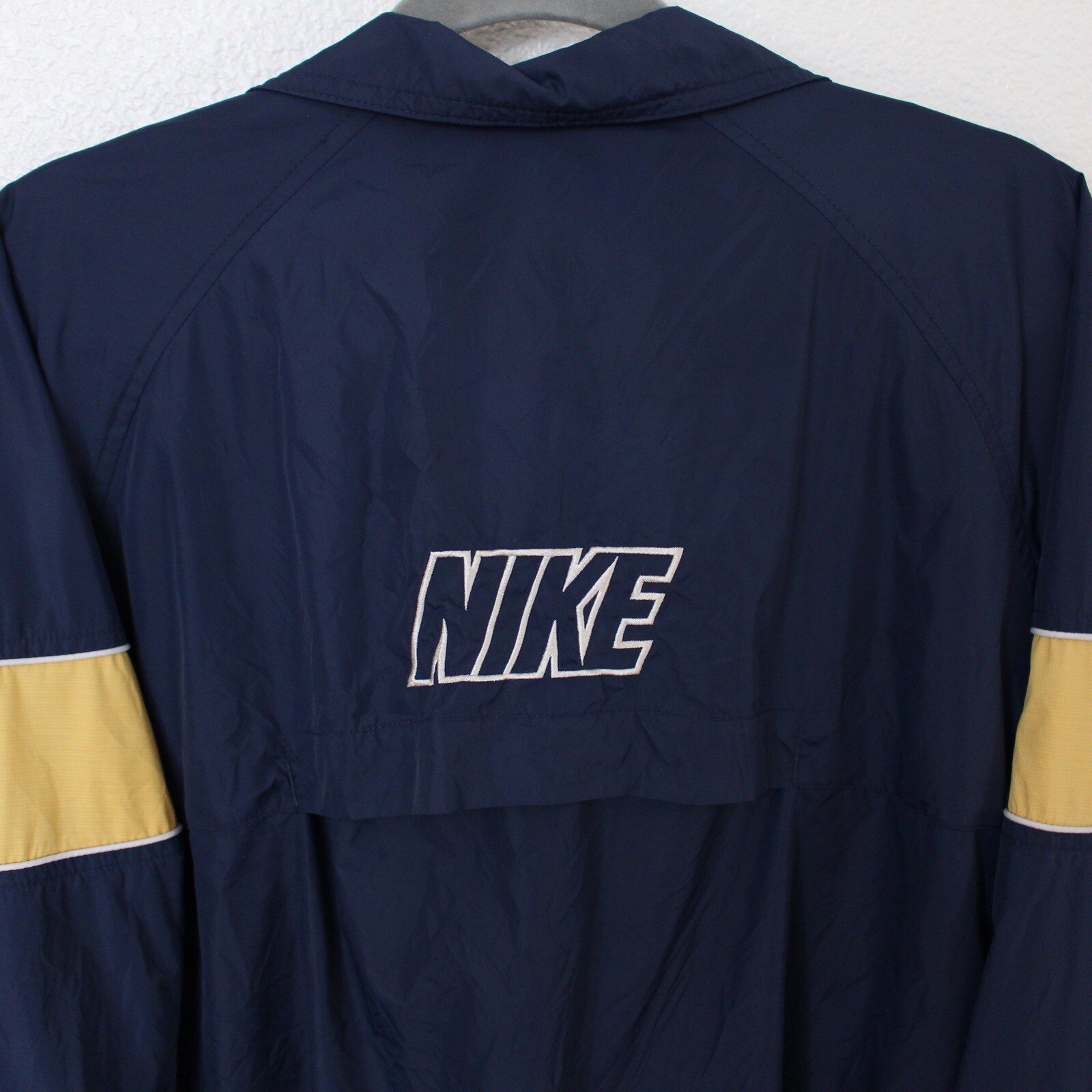 NIKE NAVY BLUE AND YELLOW ZIP UP 
