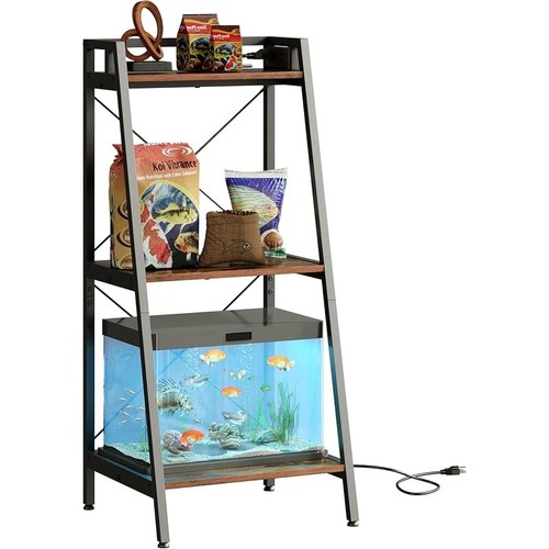Metal Aquarium Stand W/ Three-Tier Storage & Power Outlet for 3-5.5Gal Tanks New - Picture 8 of 8