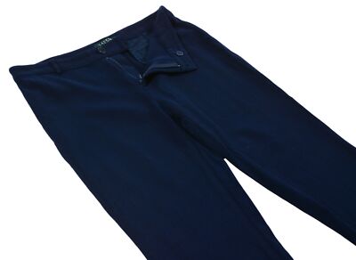Ralph Lauren Damen Blaue Hose Größe 8 Bootleg Flare Hem Flat Front Wollhose
