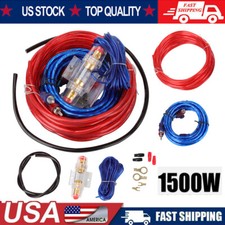 8GA 1500W Car Amplifier Wiring Kit Power Cable Amp Speaker Wire Audio Subwoofer